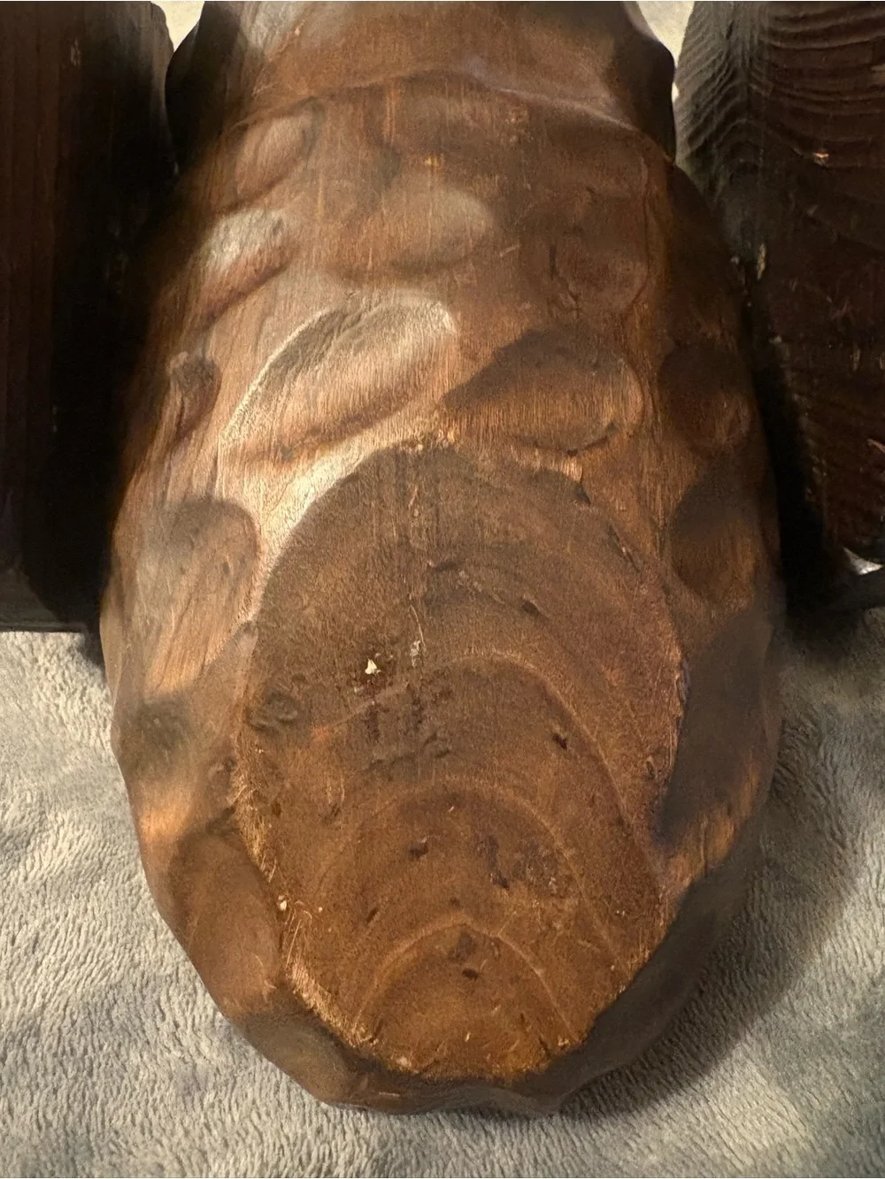 Rustic Dark Brown Solid Wooden Cannon Wine Bottle Holder